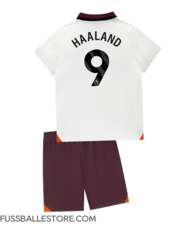 Günstige Manchester City Erling Haaland #9 Auswärts Trikotsatzt Kinder 2023-24 Kurzarm (+ Kurze Hosen)
